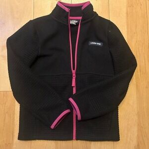 Girls purple/black spring coat lands and‎ size 6/7 EUC no rips stains or holes
